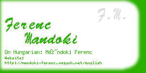 ferenc mandoki business card